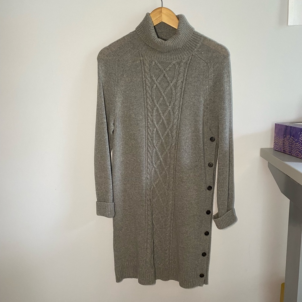 J. Crew grey wool blend sweater dress size medium